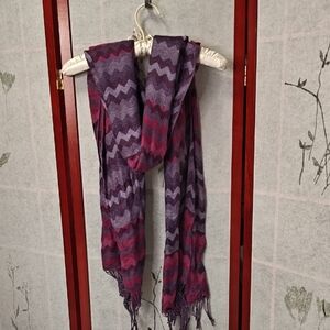 Purple and Pink Zigzag Scarf